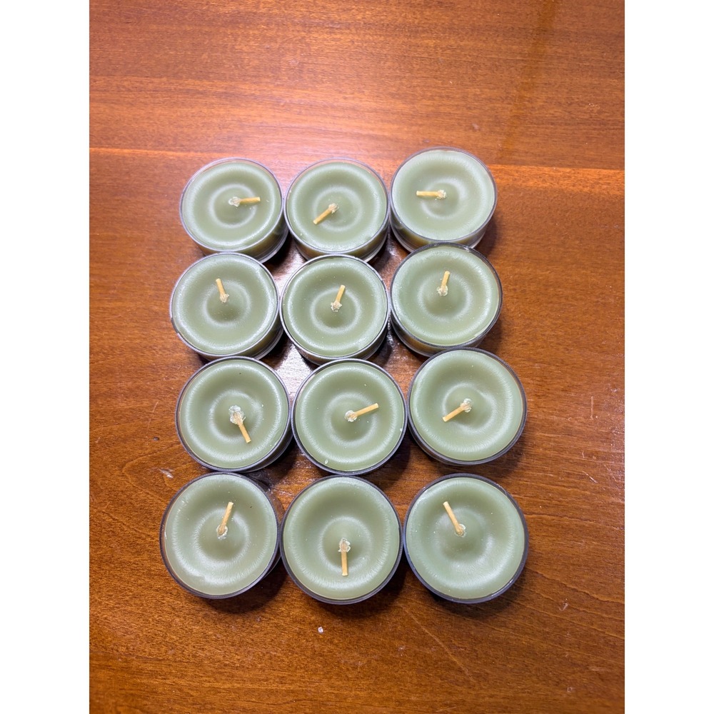 PartyLite Ginger Apple Universal Tealight Candles 12 Pack Green V04529